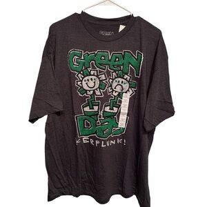 Green Day Mens Kerplunk! Flower Pots Retro Distressed Graphic Shirt New 2XL
